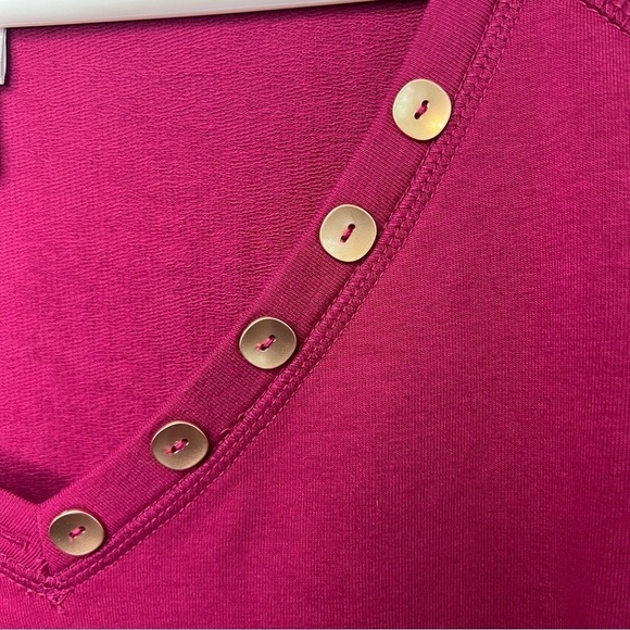 NEW Chico's Womens V Neck Ribbed Trim Tunic 3/4 Sleeve Orchid Flower Sz XXL - Picture 4 of 15